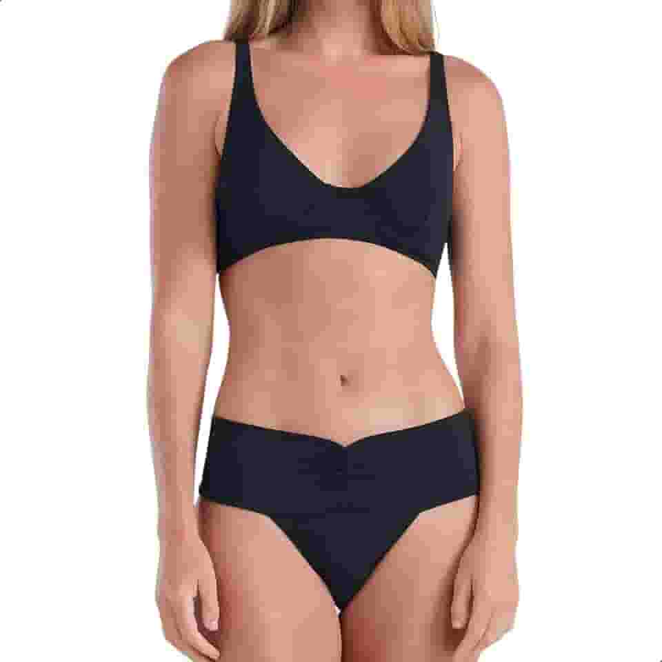 Biquíni Meia Taça Cós Alto UV 50+ Aloe Vera Praia Verão She