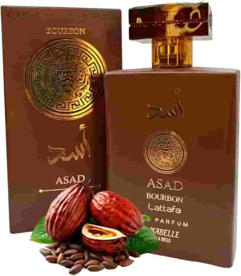 Asad Bourbon Isabelle La Belle, Perfume Árabe Masculino, 100ml, Fragrância Amadeirada com Notas de Bergamota, Âmbar e Lavanda