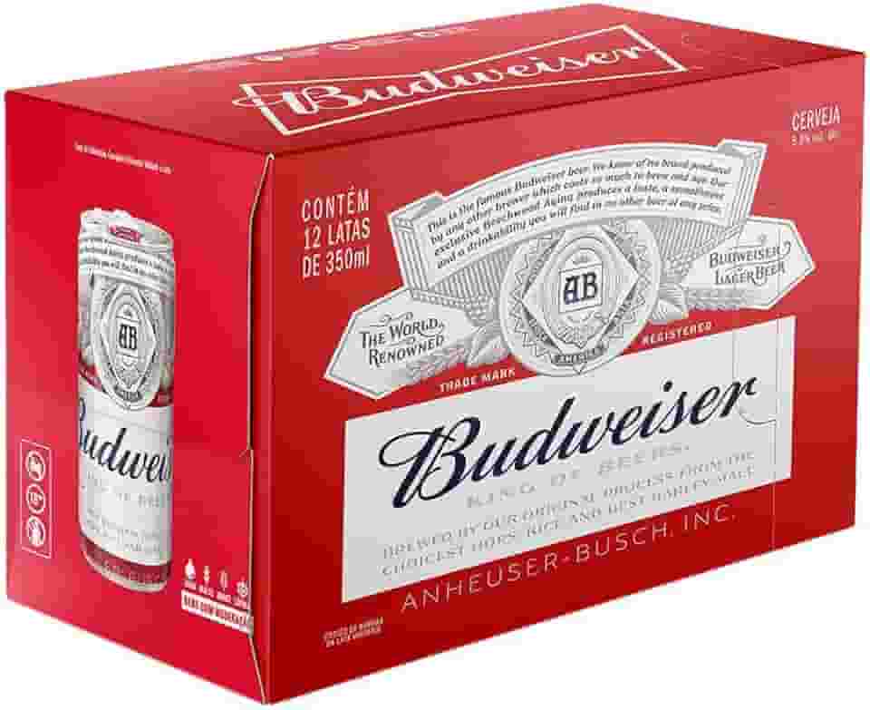 Pack Cerveja Budweiser American Lager Sleek 350ML - 12 Unidades