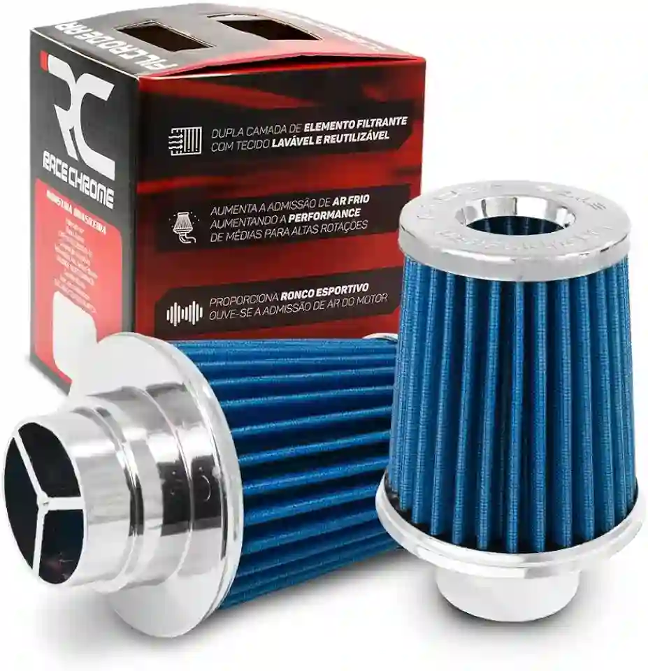 Filtro De Ar Esportivo Duplo Fluxo Performance RC084 Azul