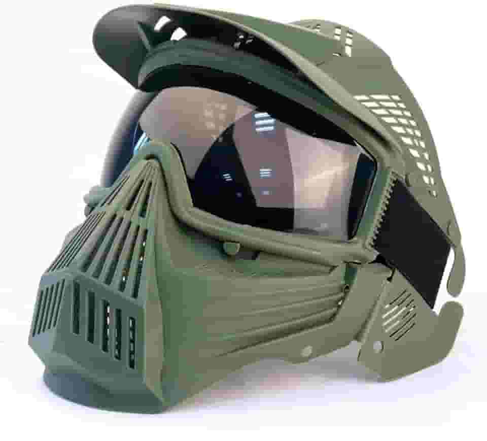 Máscara tática de Airsoft, para caça de Airsoft BB, equipamento tático de rosto inteiro, resistente a impactos com óculos, esqui de motocross, atividades ao ar livre