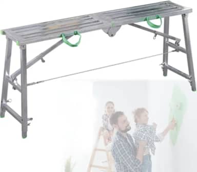 Equipamento de andaime, escadas de andaime dobráveis ajustáveis portáteis, torre de andaimes com tapete antiderrapante, plataforma de trabalho para pintura, aquário (único)