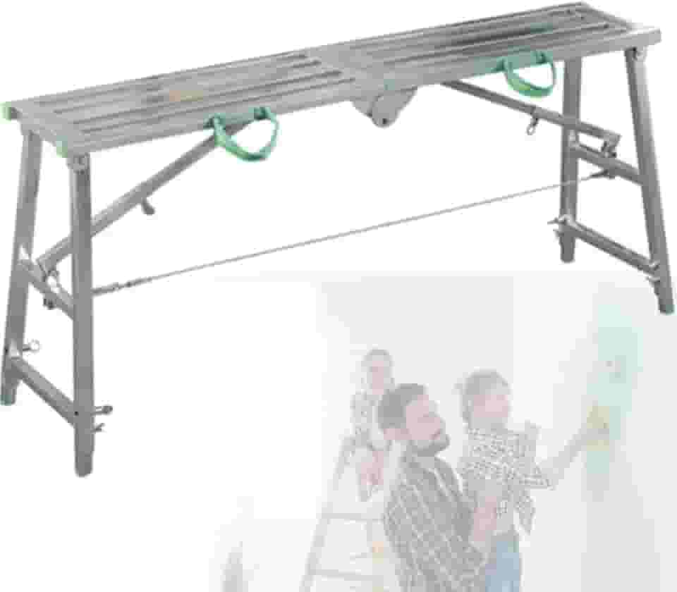 Equipamento de andaime, escadas de andaime dobráveis ajustáveis portáteis, torre de andaimes com tapete antiderrapante, plataforma de trabalho para pintura, aquário (único)