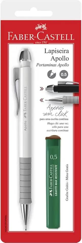 Lapiseira 0.5mm + Grafite, Faber-Castell, Apollo, SM/05LA, Cores Sortidas