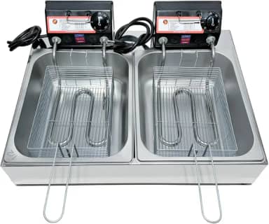 Fritadeira Elétrica Industrial 2 Cubas 10L - Grandes Quantidades em Frituras - Profissional (220volts)