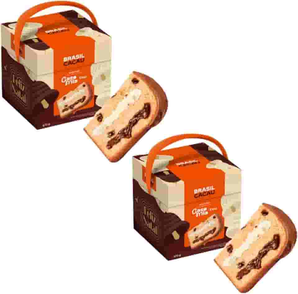 Panetone Gato Mia Duo Trufado 670g cada Kit 2 unidades Brasil Cacau