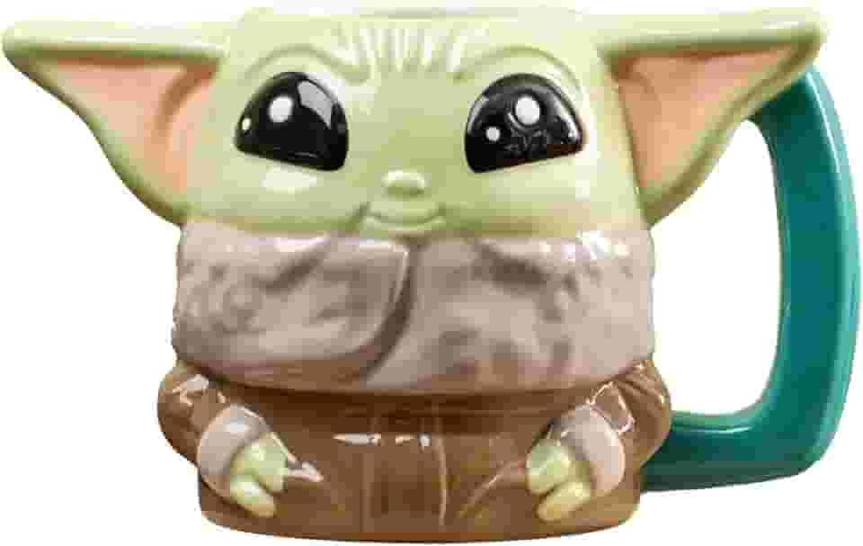 Zak Designs Caneca de café de cerâmica esculpida Star Wars The Mandalorian para bebidas quentes, lembrança colecionável com personagem 3D exclusivo (340 g, Grogu)