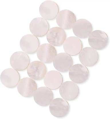 Marcadores de escala de guitarra, decalques de traste, pontos de 6 mm embutidos, marcadores embutidos para guitarra, ukulele, baixo, bandolim banjo (20 vendidos)