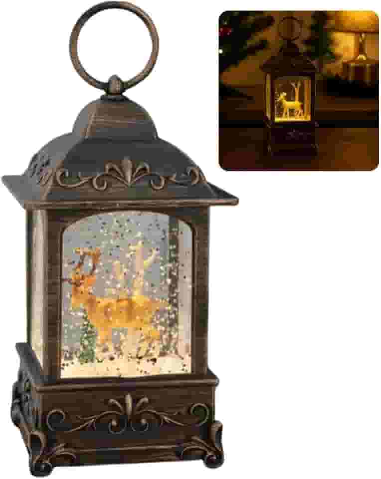 Enfeite Natalino De Mesa Luminária Com Luzes Natal Cervo