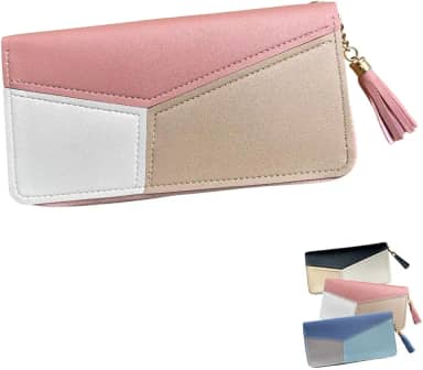 Carteira Feminina Porta Cartões Moeda Dinheiro Documentos Feminina Estilosa Grande Barata Couro Sintético (Rosa)