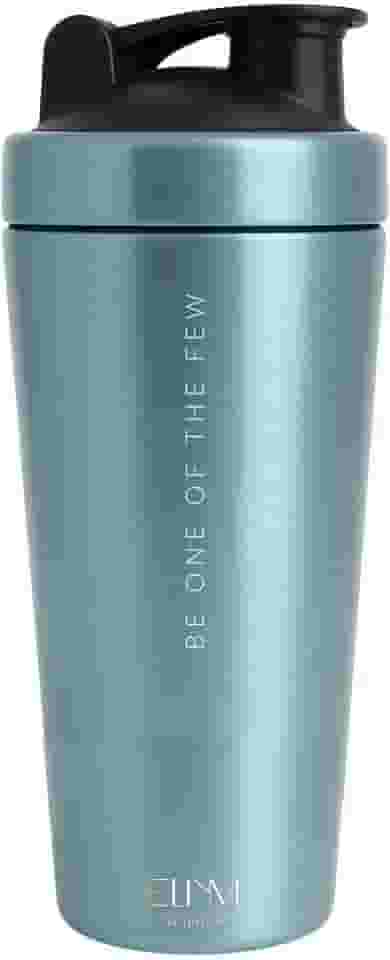 Coqueteleira Aço Inox 900ml Shakeira ELLYM NUTRITION Misturador Ideal Shakes - Azul (Sem compartimento)