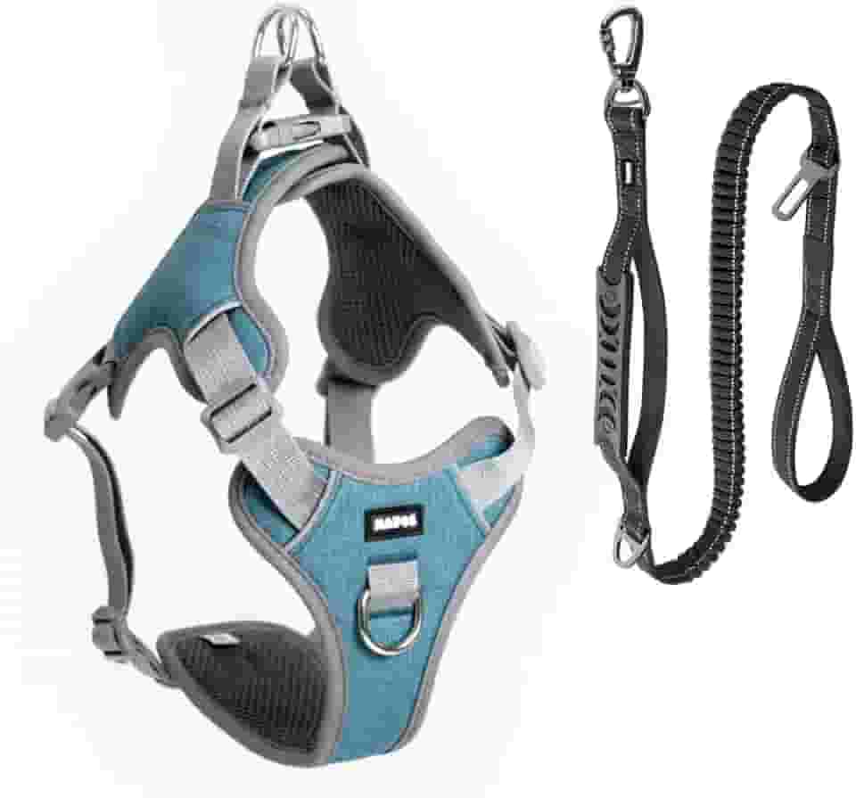 Coleira Peitoral e Guia Antipuxão Pet Cachorro MADOG Comfort (Azul, G)