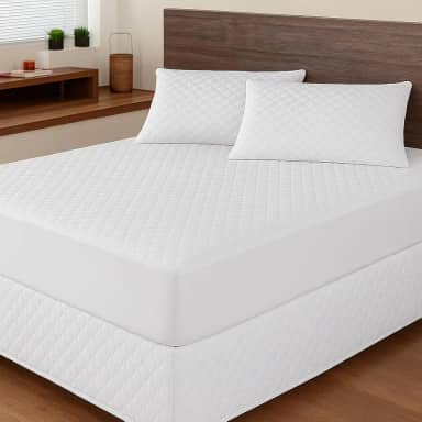 Kit Protetor Impermeável para Colchão e Travesseiro No Tamanho Solteiro, Casal, Queen, King (Branco, Solteiro)