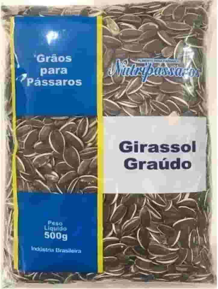 Grãos Nutripássaros Sementes de Girassol Graúdo para Pássaros 500g