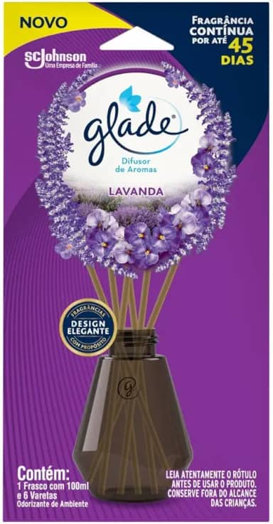 Glade Difusor de Ambiente, Lavanda, 6 Varetas, 100ml