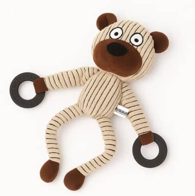 Pelúcia com Argola para Cachorro Brinquedo com Apito (Urso Branco)