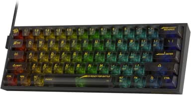 Teclado Mecânico Gamer Redragon Fizz RGB Clear Black 60% Switch Crystal K617CTB-RGB