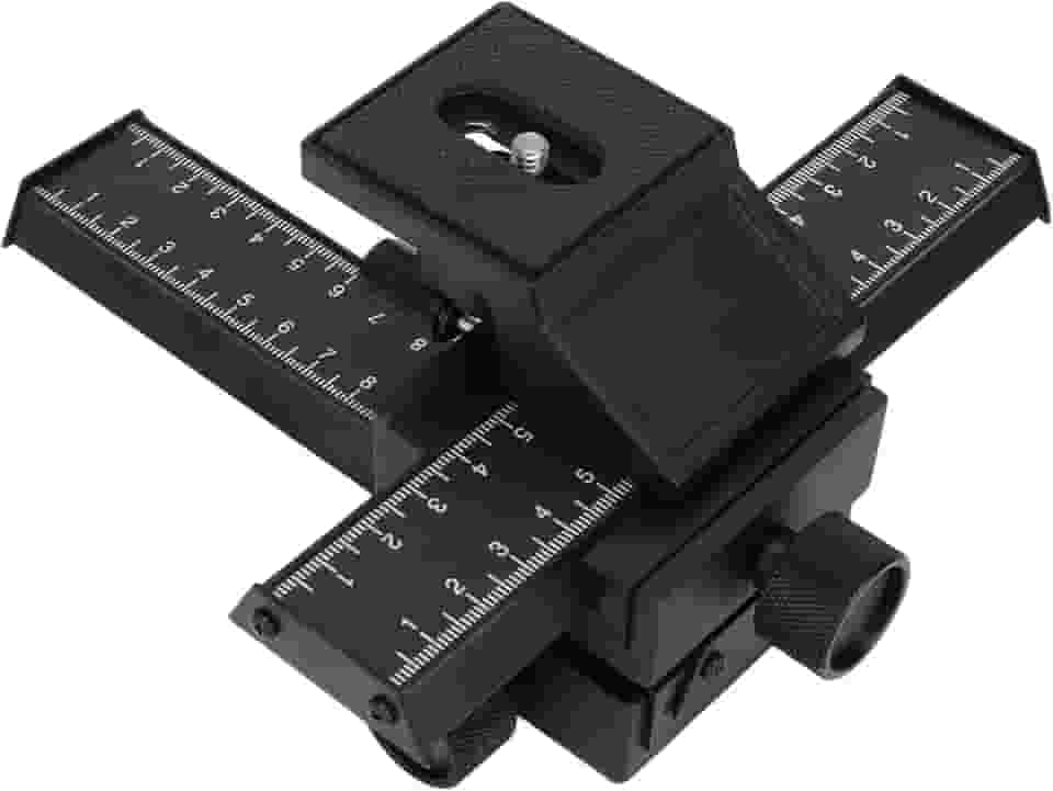 4Way Slider de Trilho de Foco Macro, Linha de 1/4 Polegadas para Fotografia Macro e Close Up, Ambas As Faixas Duplas São de 3,9 Polegadas, Compatíveis Com Câmera Sem Espelho DSLR