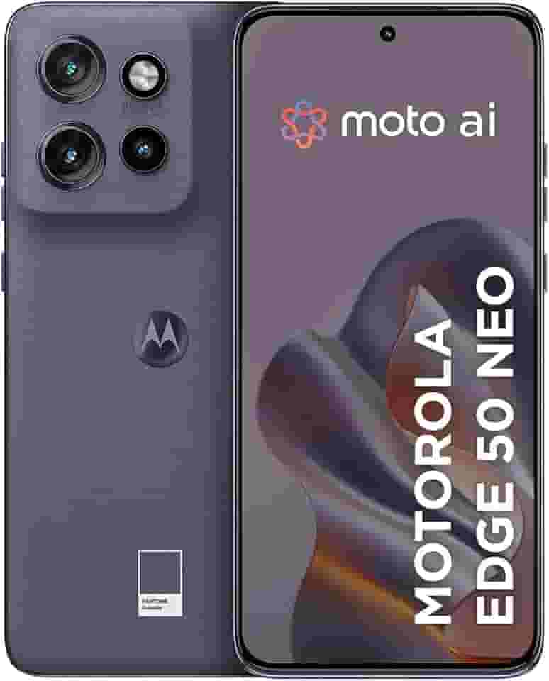 Smartphone Motorola Edge 50 Neo 5G - 256GB 16GB (8GB RAM+8GB Ram Boost) 50MP Sony Camera Moto AI Ultrarresistencia militar - Grisaille Vegan Leather