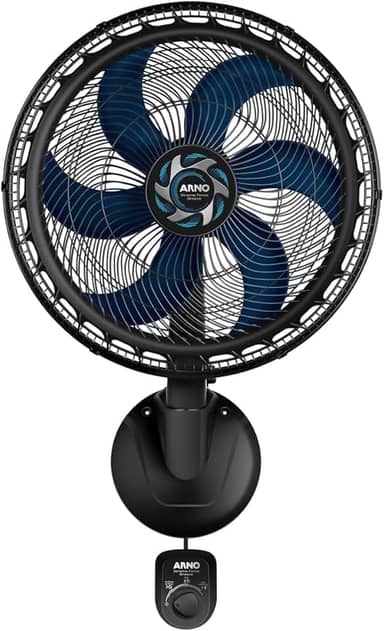 Ventilador de Parede Arno Xtreme Force Breeze 50cm VB51, 126W, 6 Pás, 3 Velocidades, Modo Sono Tranquilo, Oscilação 80º, 110V