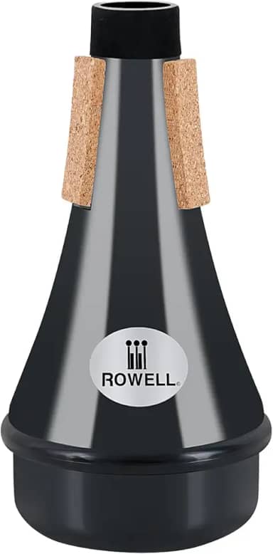 ROWELL Trompete mudo, ABS reto para trompete, leve para prática, acessórios de trompete para iniciantes. (Preto)