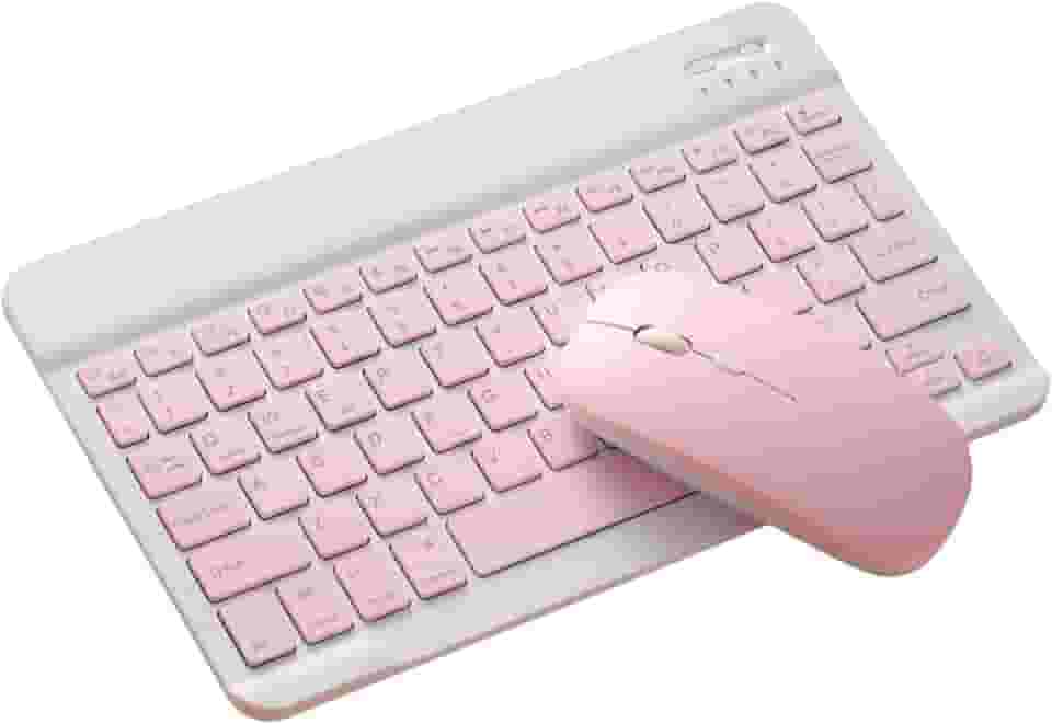 Kit Teclado e Mouse sem Fio Bluetooth Magnético para Tablets e Celulares Compatível com Windows/Mac/Android Para Lite P610 Tab S6 (Rosa)