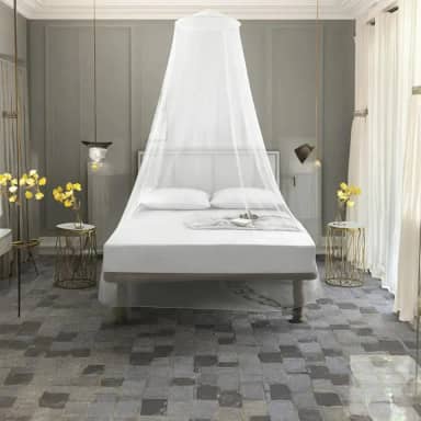 Tela Mosquiteiro De Teto Protetor Cama Casal Solteiro Berço + Gancho Autolante