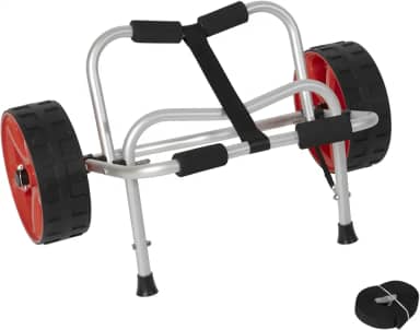 Carrinho de reboque de caiaque de alta carga – dobrável, avaliado 81,6 kg para transportadores de caiaque, canoas, barco Jon e tapetes flutuantes