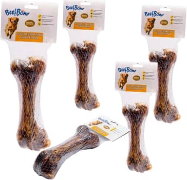 5 Unidades Osso Defumado Para Cachorro Fêmur Suino Desidratado Mordedor Natural Canino Pet