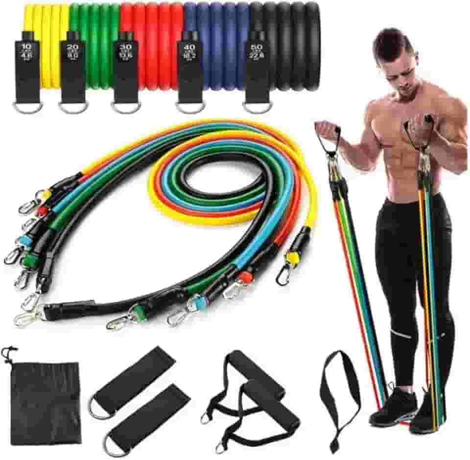 Kit 11 Extensor Elástico Treino Em Casa Exercício Funcional