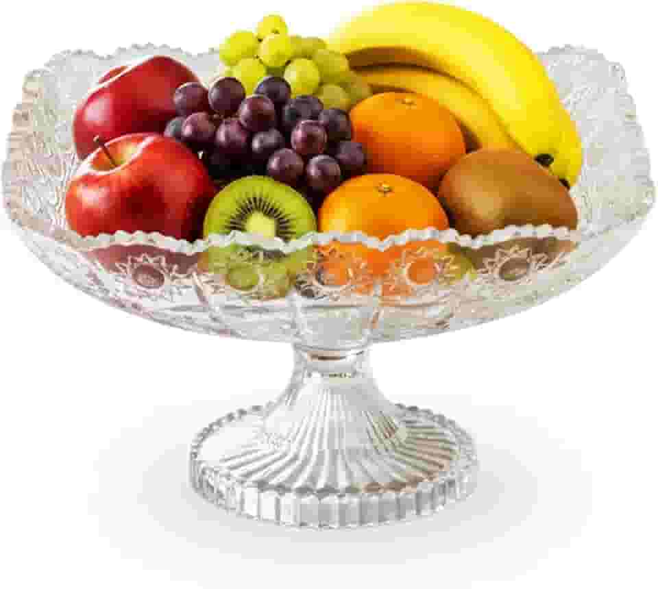 Fruteira Elegante De Vidro Quadrado Resistente Centro De Mesa Decorativo Com Pé Luxo