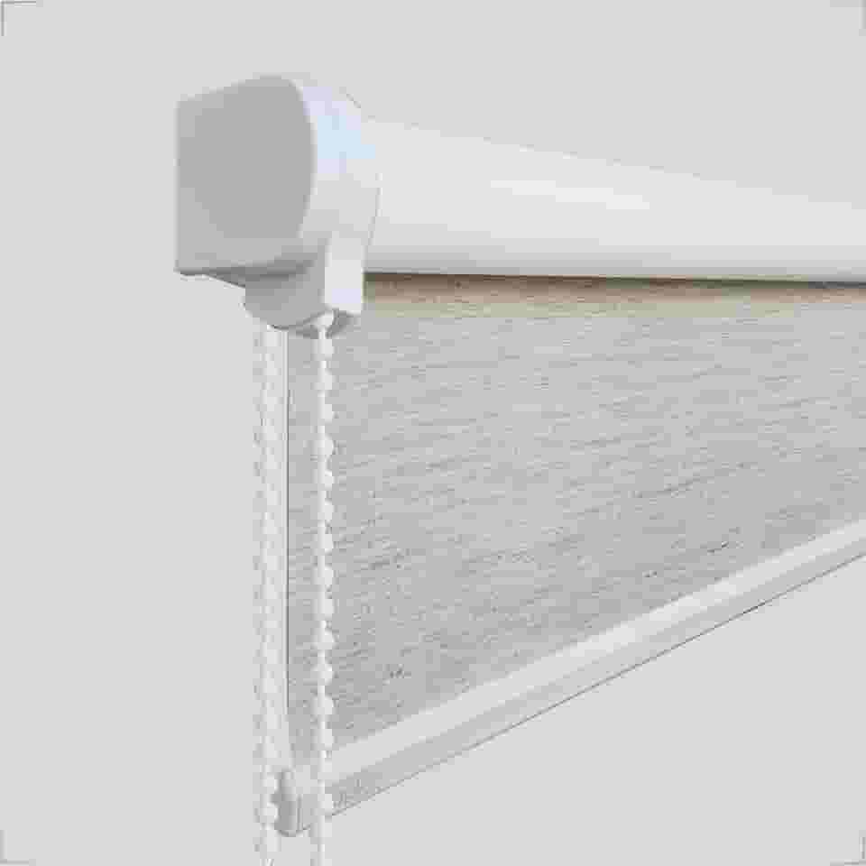 Cortina Persiana Rolo Blackout SOB MEDIDA Para Quartos, Salas e Escritórios (SEM BANDÔ) (Linho Mesclado - Acabamento Branco, 1,30 (lar) x 1,40 (alt))