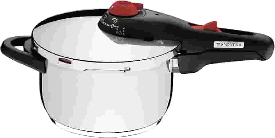 Panela Pressão Aço Inox 4 Tramontina Polida 22 Cm