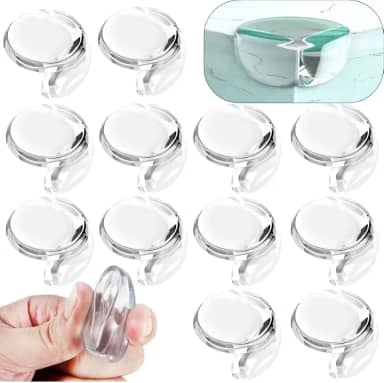 Kit C/12 Protetor de Silicone para Quina de Mesa Transparente | Segurança Para Bebês | Aplicável Vários Móveis - Discreto, Fácil Instalação, Macio e Flexível - Marca Layed®