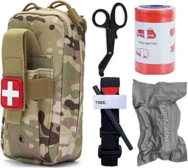 Kit de primeiros socorros de sobrevivência IFAK EMT Molle Pouch Kit de sobrevivência equipamentos ao ar livre Kits de emergência bolsa de trauma para acampamento, barco, caça, caminhadas, casa, carro (C: C)