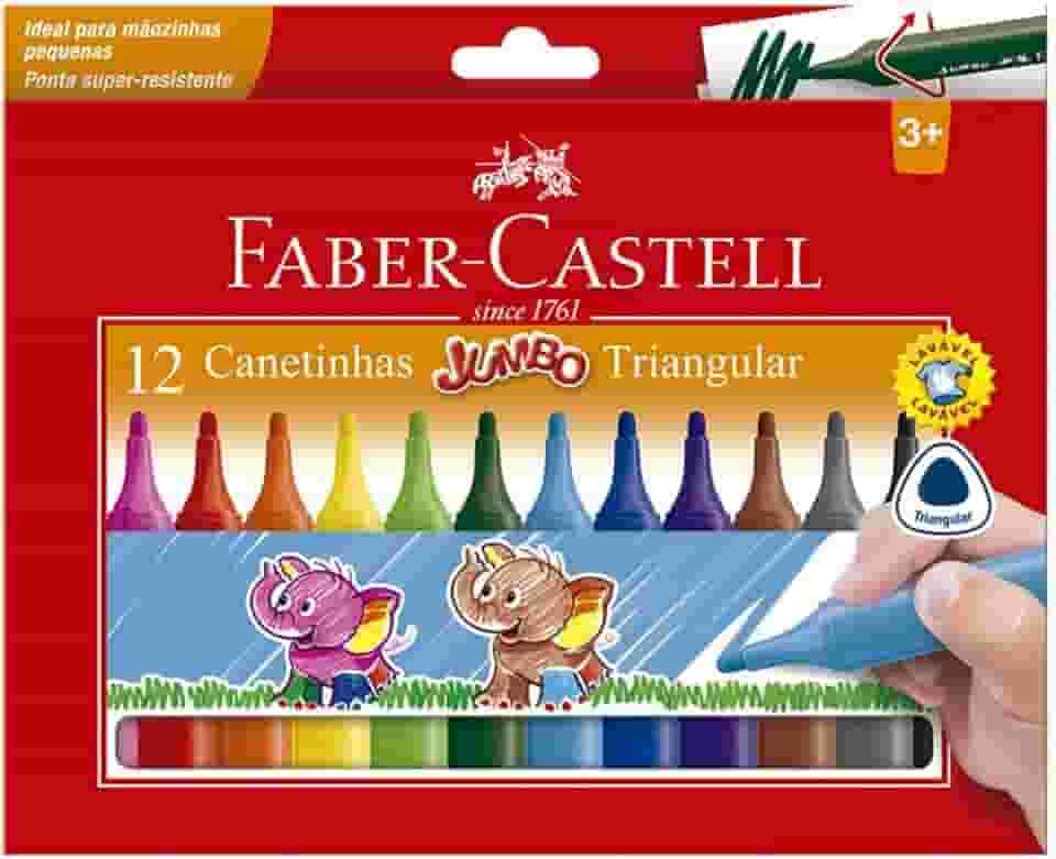 Canetinha Hidrográfica, Faber-Castell, Jumbo, 15.0212J, 12 Cores