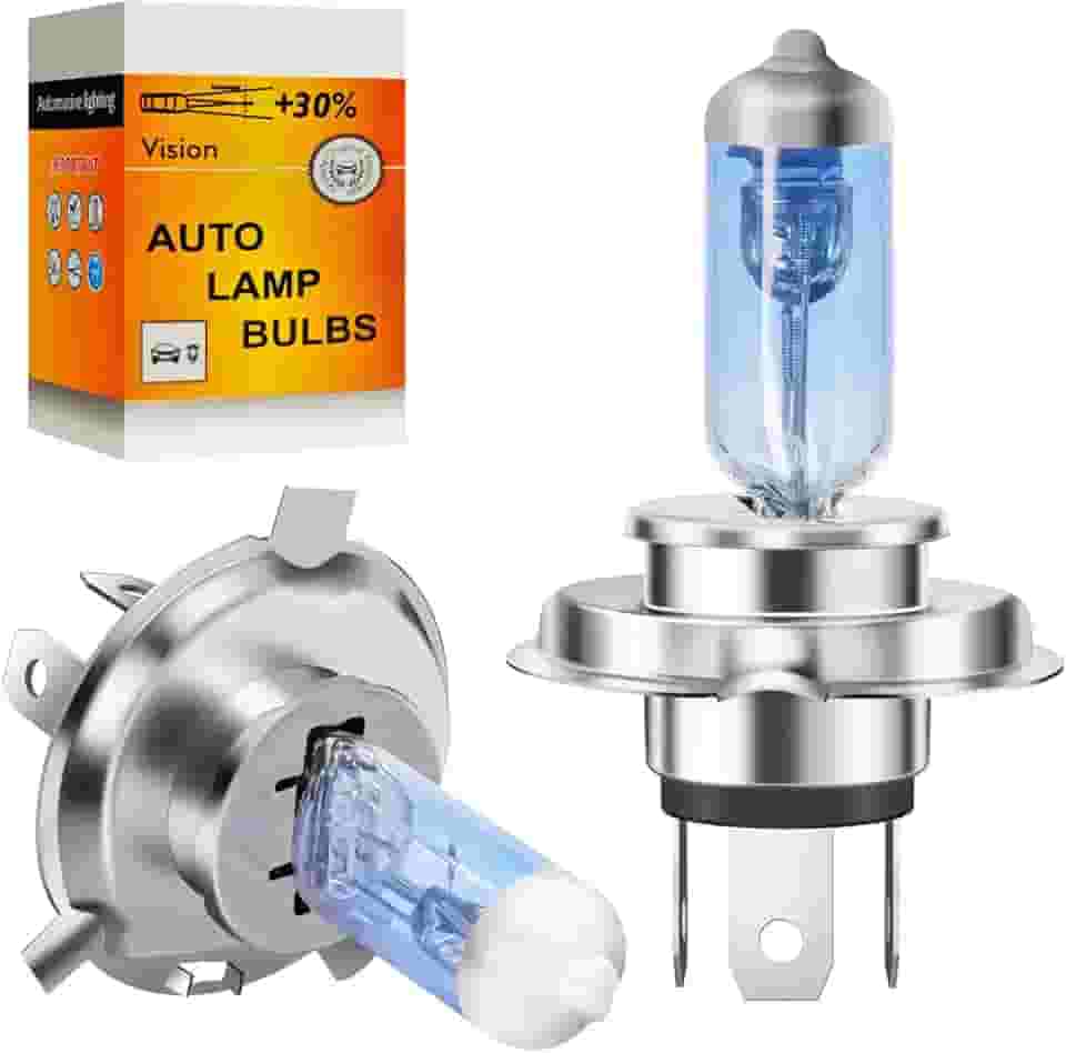 Lâmpada de farol halógena H4 12V 60/55W, 3500K branco quente, para faróis de carro, 2 peças