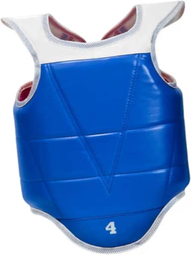 oshhni Protetor de peito para karatê, almofada de proteção PU EVA Taekwondo Boxe Corpo Protetor Colete reversível para socos pesados Treino abdominal