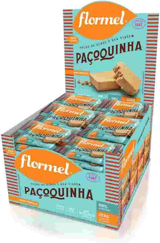 Paçoca FLORMEL Zero Açúcar- Caixa com 24 Unidades