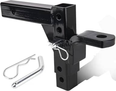 Engate ajustável, receptor de engate de reboque ajustável, 6 cm, engate de reboque para caminhões, reboques, carros - Engate de reboque com suporte esférico ajustável de 8 posições