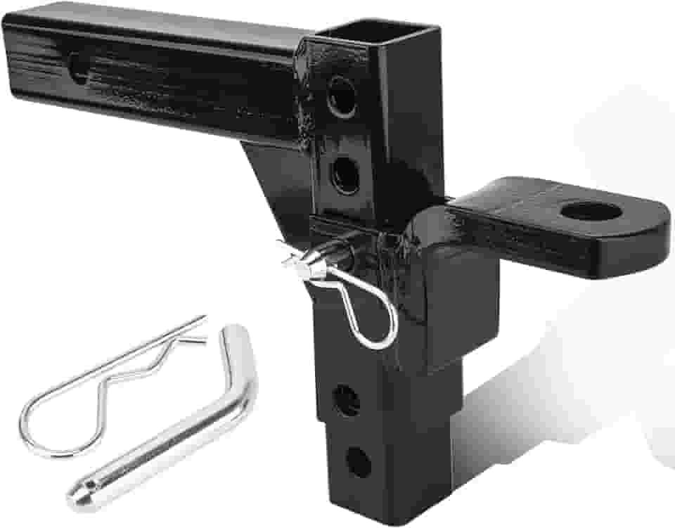 Engate ajustável, receptor de engate de reboque ajustável, 6 cm, engate de reboque para caminhões, reboques, carros - Engate de reboque com suporte esférico ajustável de 8 posições