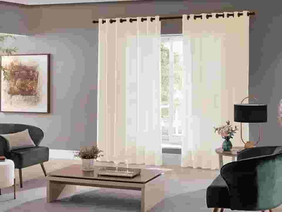 Cortina Sala Quarto Escritório Roma 300x220 Admirare Cor:Creme