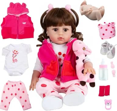 Boneca Bebê Reborn Girafinha 48cm Acessorios Presente