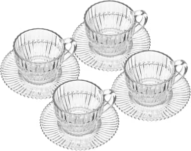 WOLFF - Conjunto 4 Xícaras de Chá de Cristal Imperatriz 220ml