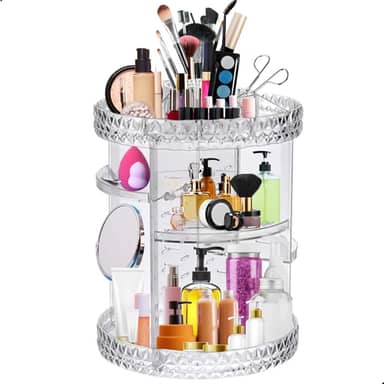 Acrílico Store Organizador Giratório Diamond Transparente 28Cm
