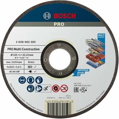 Bosch Disco de Corte Multiconstruction 125x1mm Preto