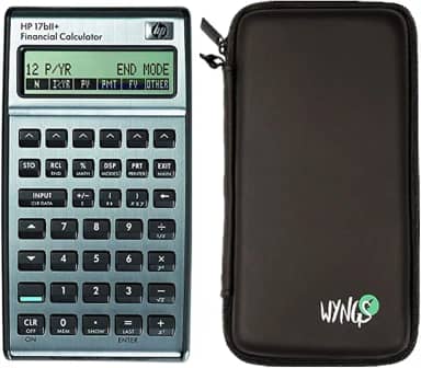 Calculadora financeira HP 17BII+ - 17B II Plus + capa protetora WYNGS preta