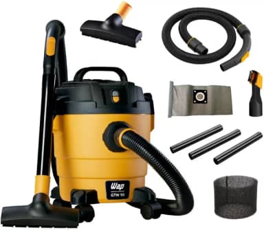 WAP Aspirador de Pó e Água GTW 10, Compacto, 10 Litros, com Mangueira de 1,5 Metros, Filtro Lavável, 140mbar 1400W 220V