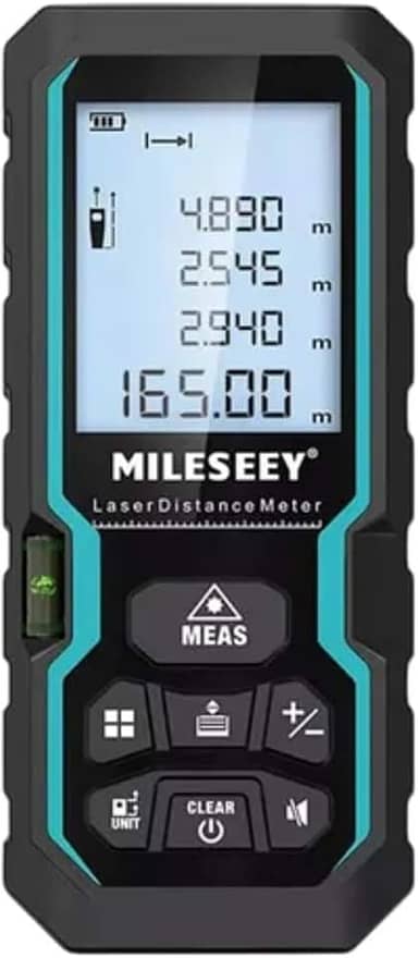 Trena Laser Digital Profissional, Fita Métrica Digital a Laser, Medidor Digital de Distância, Área, Volume, Ângulos e Nível. Modelo S6 de 40, 50, 60, 80, 100 e 120 metros de Alcance (Precisão ±2 mm)