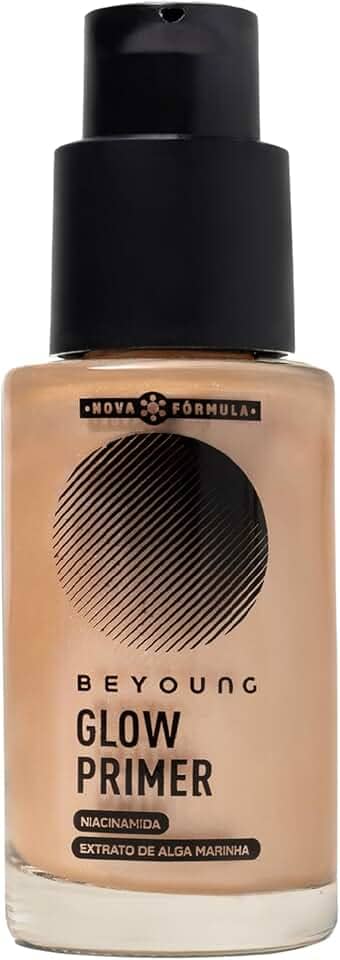 Beyoung Glow Primer Champagne 30ml – Fixa a Maquiagem, Controle de Oleosidade e Efeito Lifting com Niacinamida e Alga Marinha